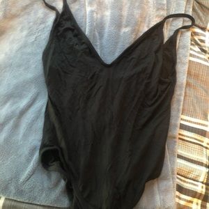 black sleeveless bodysuit